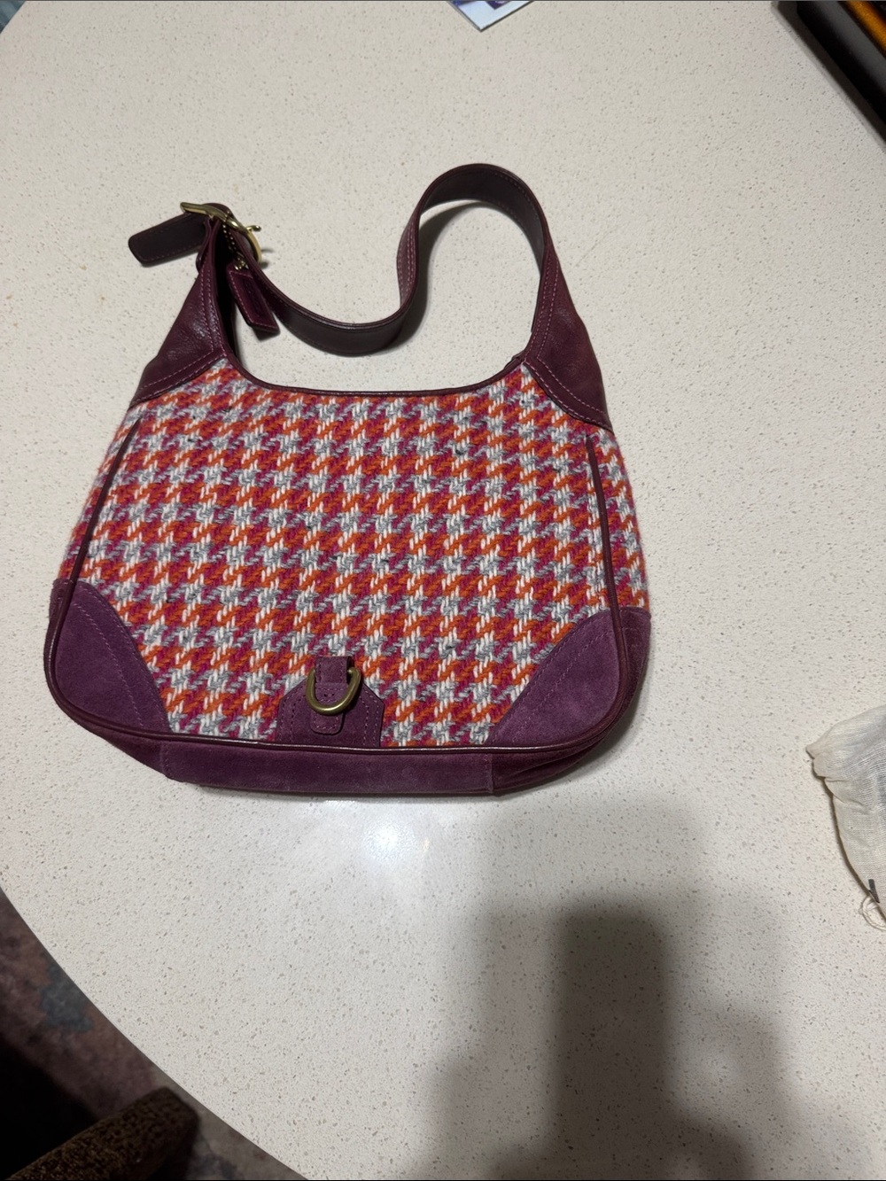 Coach Burgundy Leather Patch on Bright Pink Interior - Picture 2 of 11
